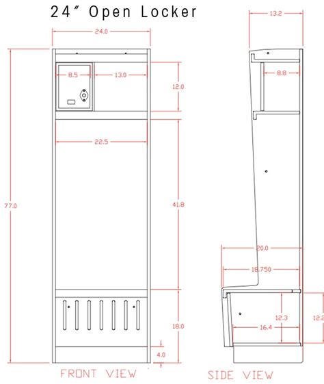 plano storage locker dimensions